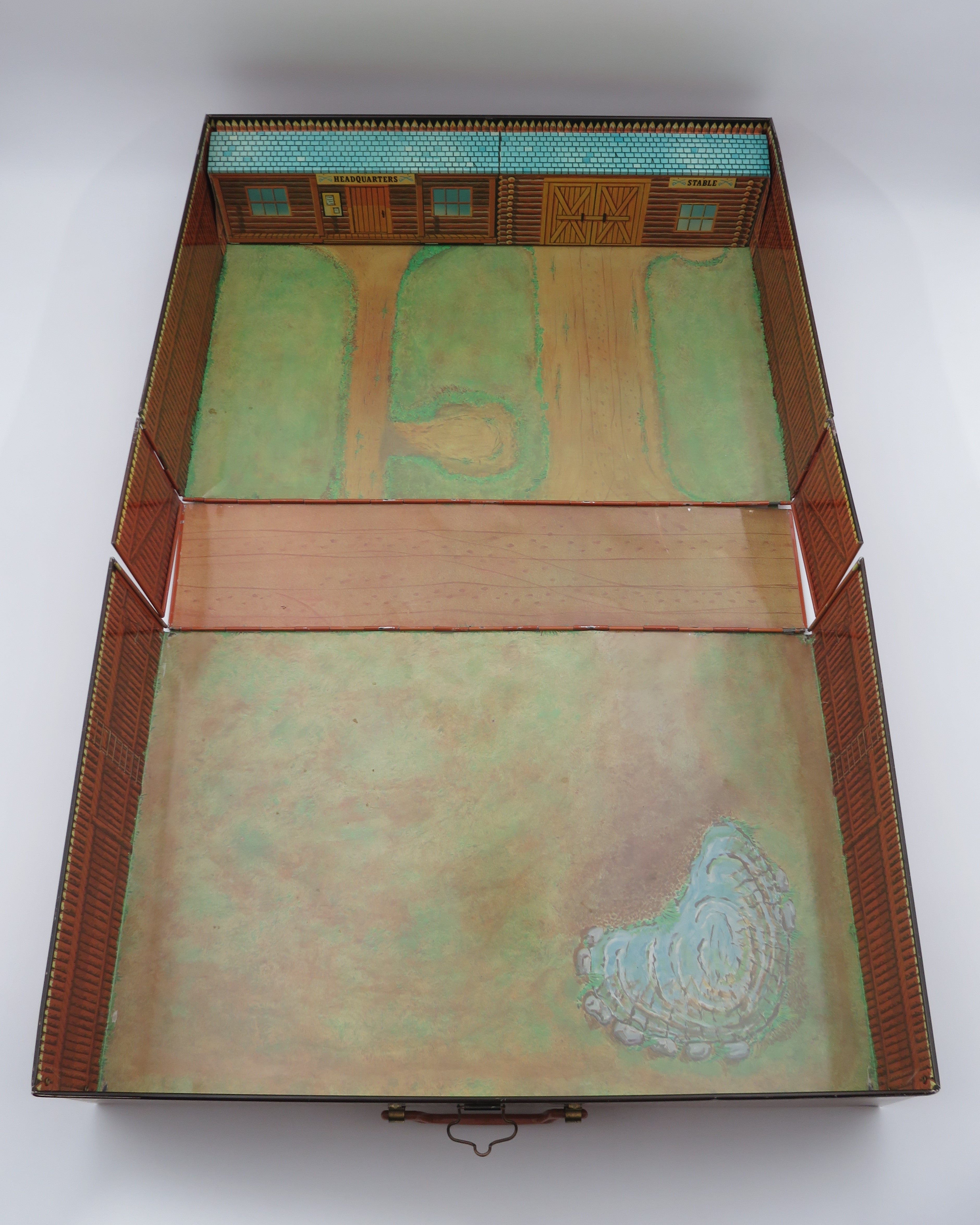 VINTAGE Carry All Action Fort Apache Tin Litho Playset - Louis Marx & Co. (c. 1960s) Collectible